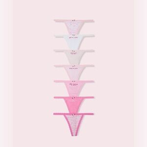 PINK x LoveShackFancy RULES OF PINK 7-PACK V-STRING PANTY